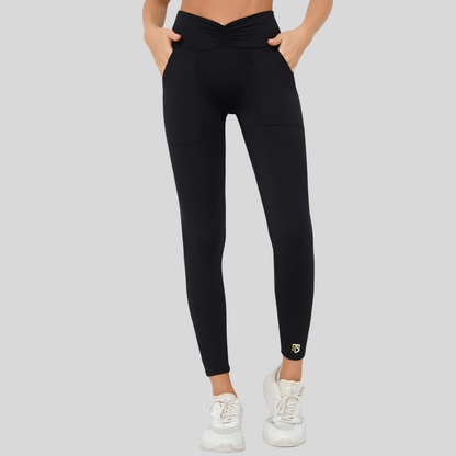 Women's Gym wear - V-shape Leggings, Soft, breathable, two handy pockets