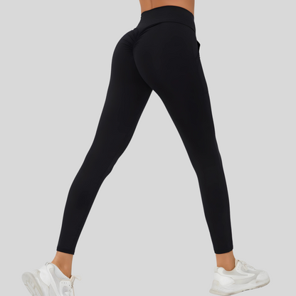 Women's Gym wear - V-shape Leggings, Soft, breathable, two handy pockets