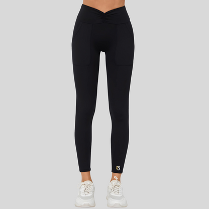 Women's Gym wear - V-shape Leggings, Soft, breathable, two handy pockets