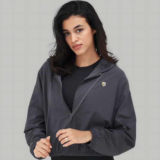 Women's Gym wear Sports Jacket, zip-up design and built-in sun protection